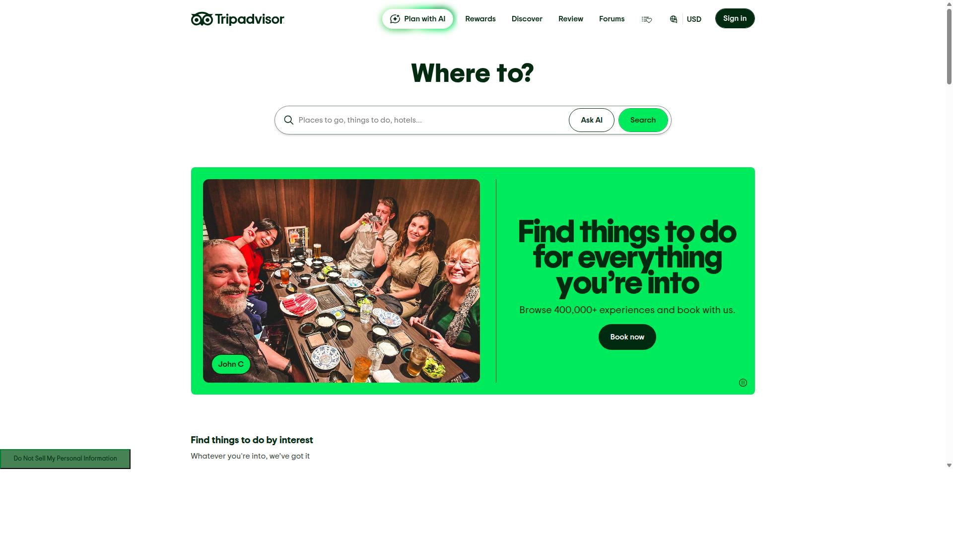 Tripadvisor.com website