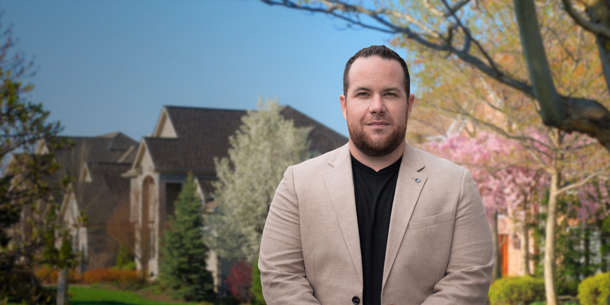 Steve Laroche in front of a residential street in Boucherville